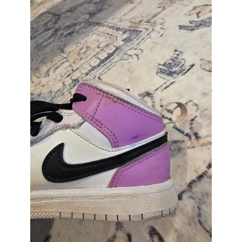 Nike Air Jordan 1 Mid Toddler 10C Barely‎ Grape Purple Black Basketball Sneakers